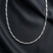 925 Sterling Silver Greek Key Chain Necklace for Men